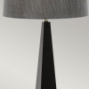 Nowoczesna lampa stołowa czarna salonowa z szarym abażurem ASCENT ASCENT-TL-BLK Elstead Lighting polerowany nikiel